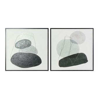 Painting DKD Home Decor Stones Abstract (57 x 3 x 57 cm) (2 Units)