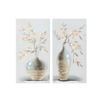 Painting DKD Home Decor Vase Oriental (30 x 2,5 x 60 cm) (2 Units) (12 Units)