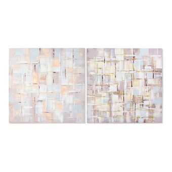 Painting DKD Home Decor Squares Abstract 100 x 3 x 100 cm Modern (2 Units)
