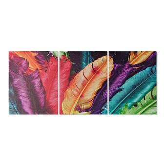Painting DKD Home Decor S3013634 Canvas Feathers (30 x 1,8 x 40 cm)