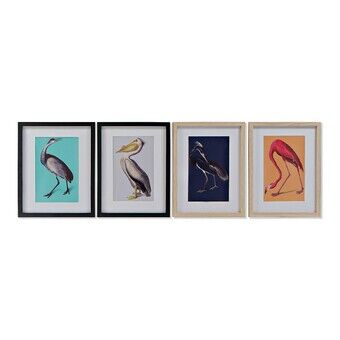 Painting DKD Home Decor Birds (4 pcs) (35 x 2 x 45 cm)