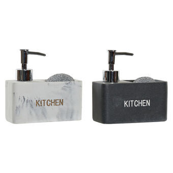 Soap Dispenser DKD Home Decor Grey White Resin PVC (14,5 x 6 x 14,3 cm) (2 Units)
