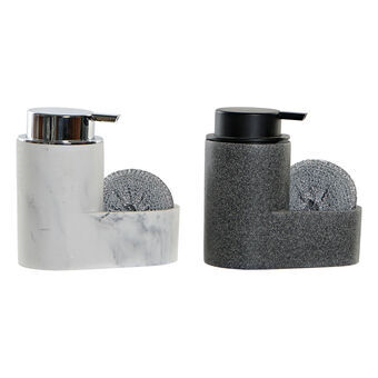 Soap Dispenser DKD Home Decor Grey White Resin PVC (14,8 x 7,7 x 14,3 cm) (2 Units)