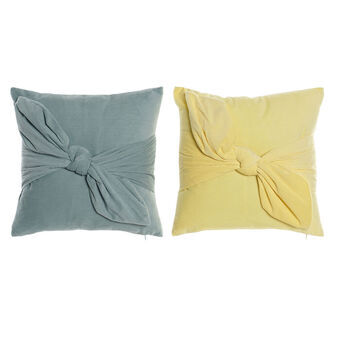 Cushion DKD Home Decor S3017656 Polyester Aluminium Green Yellow Lasso (45 x 10 x 45 cm) (2 Units)