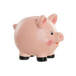 Money box DKD Home Decor Brown Pink Stoneware MDF Wood Pig