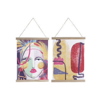 Painting DKD Home Decor Abstract MDF Wood (2 pcs) (38 x 1.5 x 51 cm)
