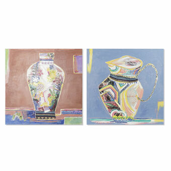 Painting DKD Home Decor Canvas 80 x 2,8 x 80 cm Vase Modern (2 Units)