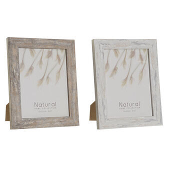 Photo frame DKD Home Decor Crystal Natural White PS Scandinavian (19,5 x 2 x 24,5 cm) (2 Units)