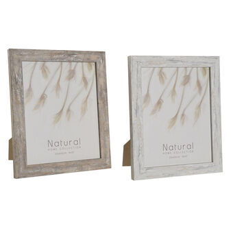 Photo frame DKD Home Decor Crystal Natural White PS (24,6 x 2 x 29,6 cm) (2 Units)