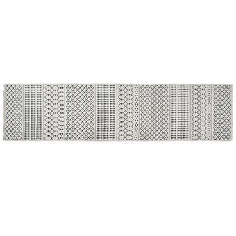 Carpet DKD Home Decor White Polyester Cotton Dark Grey (60 x 240 x 1 cm)