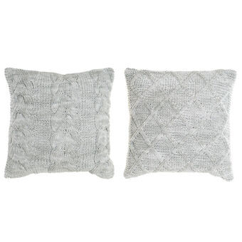 Cushion DKD Home Decor Polyester Cotton Mint Aluminium Green (45 x 10 x 45 cm) (2 Units)