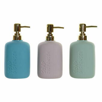 Soap Dispenser DKD Home Decor Green Grey Turquoise ABS Stoneware Glam (3 pcs)