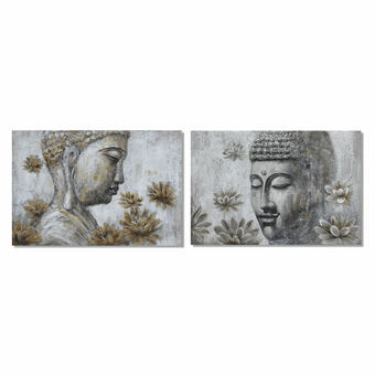 Painting DKD Home Decor 120 x 2,8 x 80 cm Buddha Oriental (2 Units)