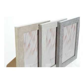 Photo frame DKD Home Decor Urban Crystal Grey Beige White PS (19,5 x 2 x 24,7 cm) (3 Units)