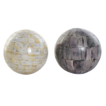 Decorative bauble DKD Home Decor Mother of pearl (12 x 12 x 12 cm) (2 Units)