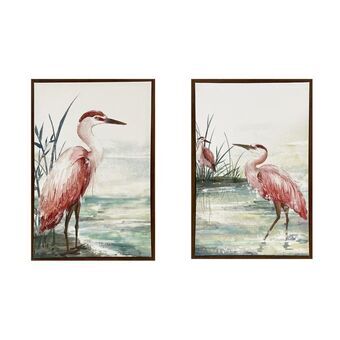 Painting DKD Home Decor Bird (2 pcs) (34 x 3 x 55 cm)