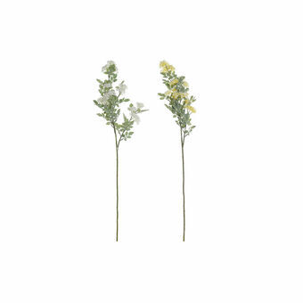 Bouquets DKD Home Decor Polyester White Yellow (8 x 8 x 91 cm) (2 pcs)