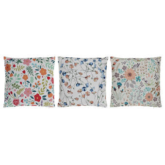 Cushion DKD Home Decor Polyester Linen Multicolour Shabby Chic (45 x 10 x 45 cm) (3) (3 Units)