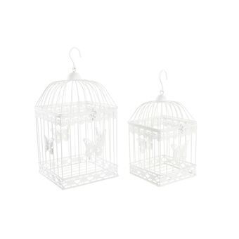 Cage DKD Home Decor White Metal Butterfly (23 x 23 x 48 cm) (2 pcs)  