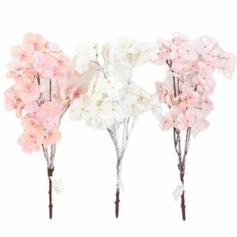 Decorative Flower DKD Home Decor Cherry blossom Iron PE (20 x 20 x 45 cm) (3 Units)