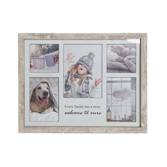 Photo frame DKD Home Decor Welcome Wood Crystal Natural Aluminium Moutain MDF Wood (39,5 x 2,5 x 31 cm) (2 Units)