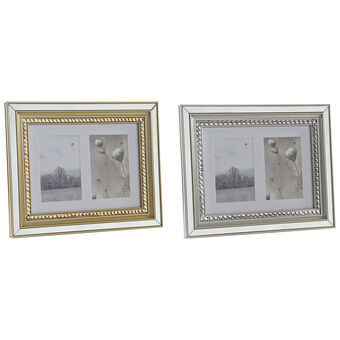 Photo frame DKD Home Decor Crystal Silver Golden PS (35 x 2 x 28 cm) (2 Units)