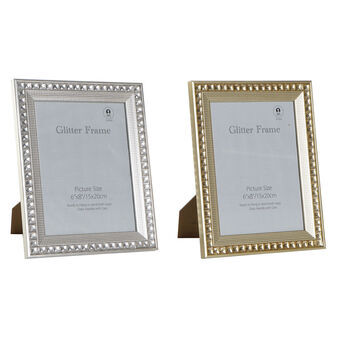Photo frame DKD Home Decor Crystal Silver Golden Aluminium PS (20 x 1,5 x 25 cm) (2 Units)