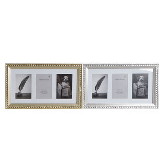 Photo frame DKD Home Decor Crystal Silver Golden Bright PS Traditional (43 x 1,5 x 25 cm) (2 Units) (12 Units)