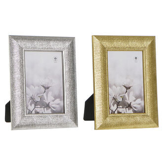 Photo frame DKD Home Decor Silver Golden PS (16,5 x 2 x 21,5 cm) (2 Units)