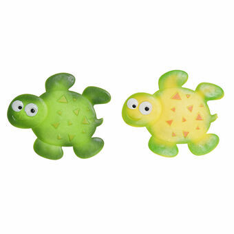 Bath rug DKD Home Decor 11,5 x 1 x 10 cm Green Yellow Children\'s Tortoise PVC 10 cm (2 Units)
