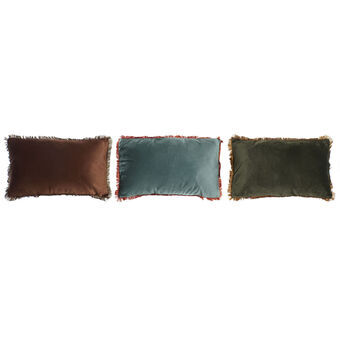 Cushion DKD Home Decor Brown Polyester Aluminium Green Sky blue Oriental Fringe (50 x 10 x 30 cm) (3) (3 Units)