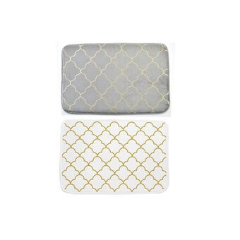 Bath rug DKD Home Decor Golden Polyester White Dark grey (60 x 1 x 40 cm) (2 Units)