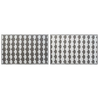 Carpet DKD Home Decor Grey Waves White (2 Units) (120 x 180 cm)
