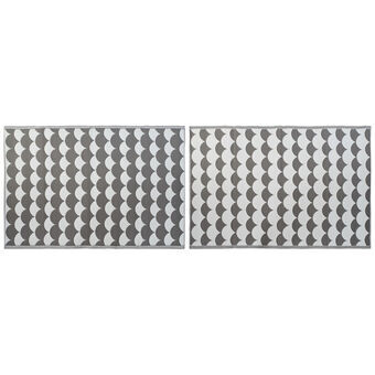 Carpet DKD Home Decor Grey Waves White (2 Units) (150 x 210 cm)