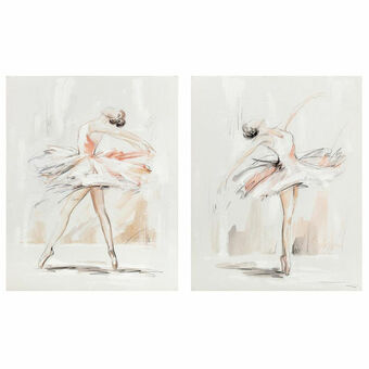 Painting DKD Home Decor 80 x 3,7 x 100 cm Ballet Dancer Romantic (2 Units)