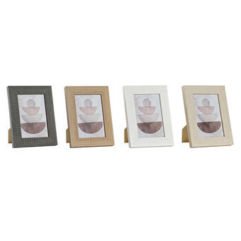 Photo frame DKD Home Decor Crystal Natural Brown Dark grey Ivory PS (15 x 1,5 x 20 cm) (4 Units)