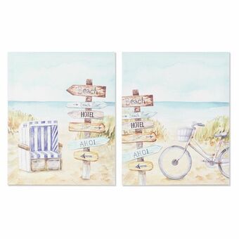 Painting DKD Home Decor Beach Mediterranean (40 x 1,8 x 50 cm) (2 Units)
