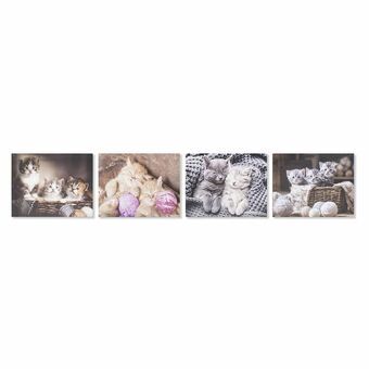 Painting DKD Home Decor Cats (50 x 1,8 x 40 cm) (4 Units)