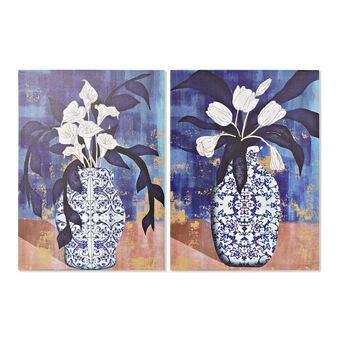 Painting DKD Home Decor Vase Oriental (50 x 1,8 x 70 cm) (2 Units) (12 Units)
