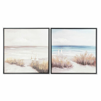 Painting DKD Home Decor Beach Mediterranean (63 x 3,5 x 63 cm) (2 Units)