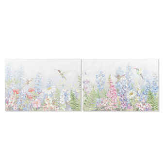 Painting DKD Home Decor Flowers Shabby Chic (2 Units) (100 x 3 x 70 cm)