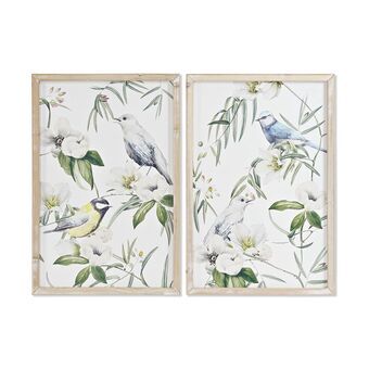 Painting DKD Home Decor Birds (2 Units) (40 x 2 x 60 cm)