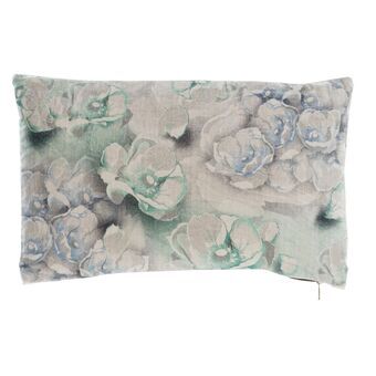 Cushion DKD Home Decor Grey Blue Polyester Cotton Aluminium Green Oriental (50 x 10 x 30 cm)