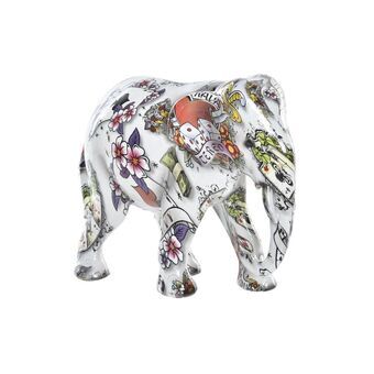 Decorative Figure DKD Home Decor Elephant White Resin Multicolour (15 x 8 x 13 cm)