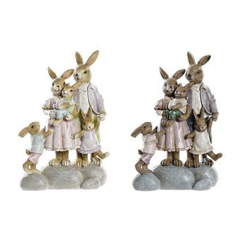 Decorative Figure DKD Home Decor Rabbit Resin Multicolour Shabby Chic (11,5 x 6 x 18 cm) (2 Units)