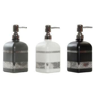 Soap Dispenser DKD Home Decor Dark grey Silver Black White ABS (10 x 8 x 18 cm) (3 Units)