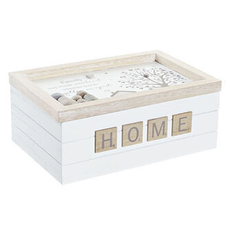 Decorative box DKD Home Decor Natural MDF White (24 x 16 x 10 cm)