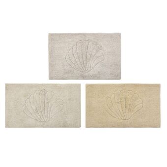 Bath rug DKD Home Decor Beige Brown Cotton Light brown (80 x 50 x 1 cm) (3 Units)