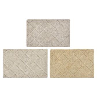 Bath rug DKD Home Decor Beige Brown Cotton Light brown (60 x 40 x 1 cm) (3 Units)