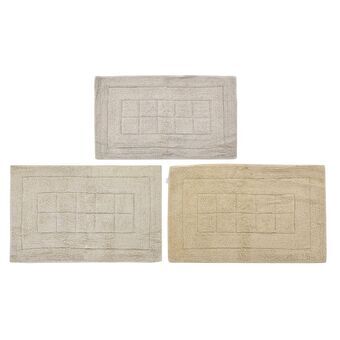 Bath rug DKD Home Decor Beige Cotton White Light brown (80 x 50 x 1 cm) (3 Units)